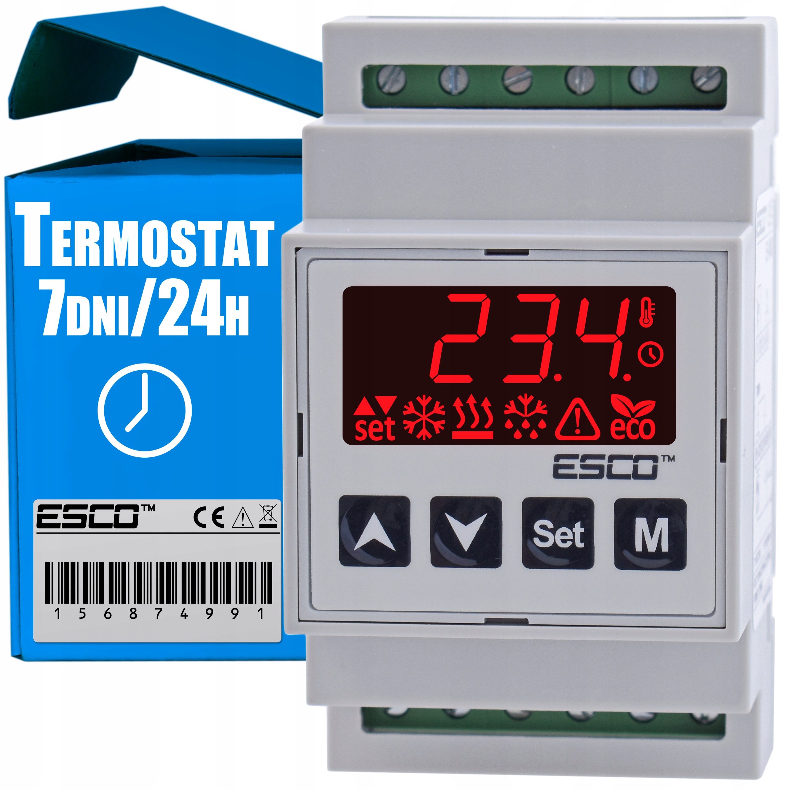 Esco ovládač, ovládač, programátor PECE, lišta TH-35